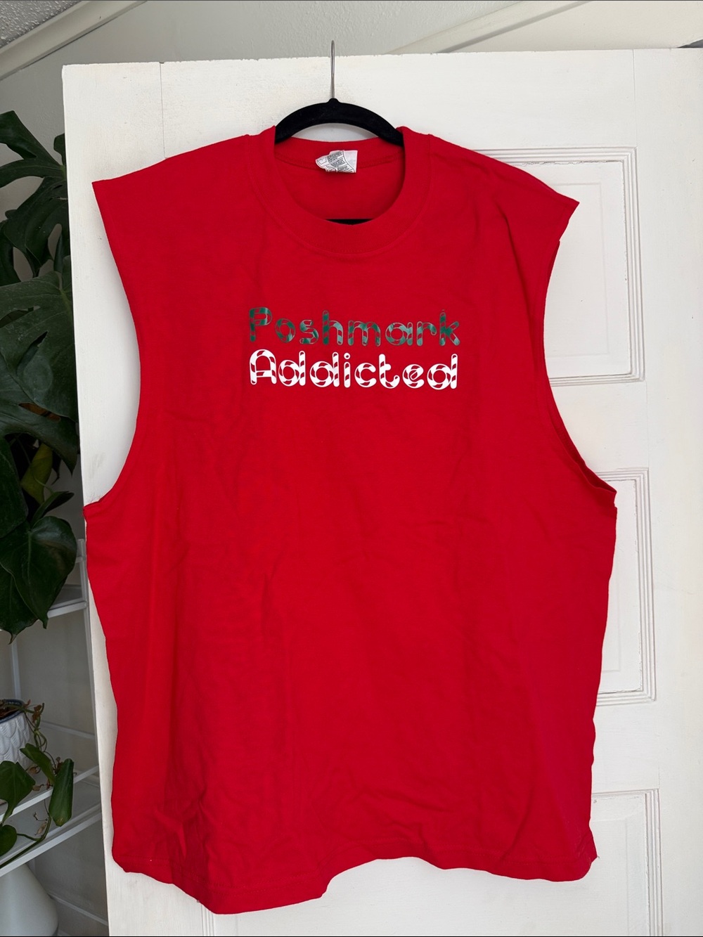 Poshmark Addicted Women’s Red Muscle Tee